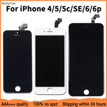 Bloc écran tactile LCD de remplacement, sans Pixel mort, pour iPhone 6 SE 100% 5 5c 6plus 4, bonne garantie=