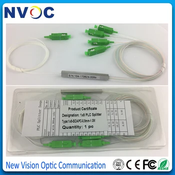 

10pcs/lot 0.9mm Steel Tube 1x4 Mini Blockless 1*4 SC/APC 4 Way Fiber Optic PLC Splitter,FTTH GPON EPON OLT Mini PLC Splitter