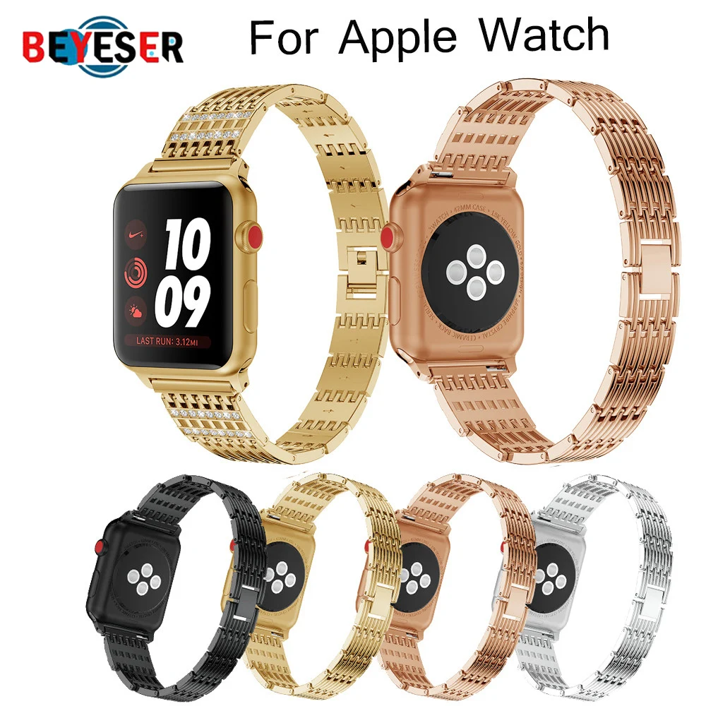 Bling Stainless Steel Metal watch band for Apple Watch band 38mm 42mm 40mm 44mm Series 5 4 3 2 1 sport Strap women Belt bracelet
Bling Stainless Steel Metal watch band for Apple Watch band 38mm 42mm 40mm 44mm Series 5 4 3 2 1 sport Strap women Belt bracelet
