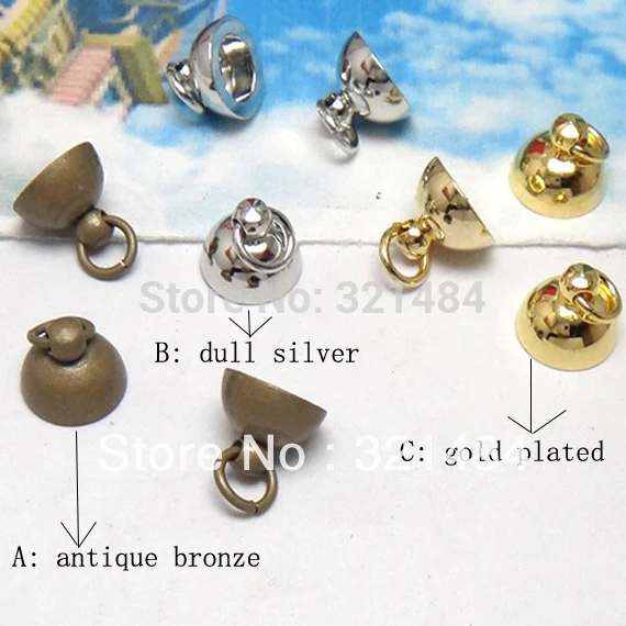 Antique bronze/Dull sliver/Gold Plated 200pc inner 5mm outer 8mm w/Loop Pendant Bead Cap Bail Connectors for Glass Vials DIY
Antique bronze/Dull sliver/Gold Plated 200pc inner 5mm outer 8mm w/Loop Pendant Bead Cap Bail Connectors for Glass Vials DIY
