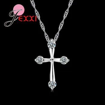 Classical Genuine 925 Sterling Silver Cross Shape Design Necklace Pendant Clear Cubic Zircon Jewelry For Women Men
Classical Genuine 925 Sterling Silver Cross Shape Design Necklace Pendant Clear Cubic Zircon Jewelry For Women Men