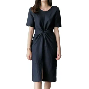 New Fashion Summer Casual Women Solid Color Women Short Sleeve O-Neck Office Ladies Loose Bandage Split Party Midi Dress Vestido
New Fashion Summer Casual Women Solid Color Women Short Sleeve O-Neck Office Ladies Loose Bandage Split Party Midi Dress Vestido