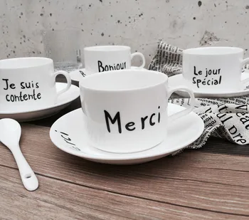 Tea set French letter dishes plates tea mug coffee cups bone china white ceramic mugs chip tea cup tea pot set
Tea set French letter dishes plates tea mug coffee cups bone china white ceramic mugs chip tea cup tea pot set