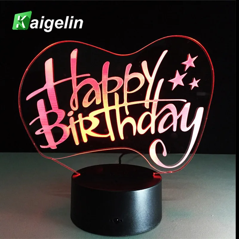 Happy Birthday 3D LED Night Lights Creative Touch Sensor Remote Control Desktop Nightlight Energy Saving LED Visual Night Lamp
Happy Birthday 3D LED Night Lights Creative Touch Sensor Remote Control Desktop Nightlight Energy Saving LED Visual Night Lamp