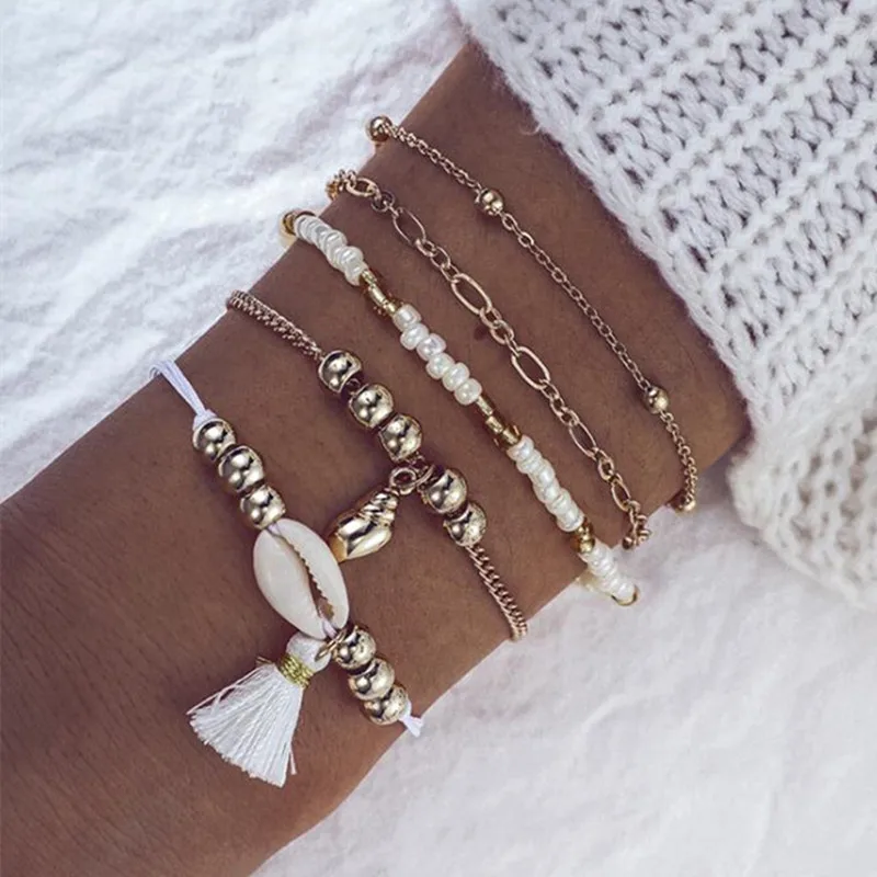 DIEZI Fashion Korean White Beads Shell Charm Bracelet Sets For Women Men Bohemian Long Tassel Bracelets Beads Jewelry Gifts
DIEZI Fashion Korean White Beads Shell Charm Bracelet Sets For Women Men Bohemian Long Tassel Bracelets Beads Jewelry Gifts