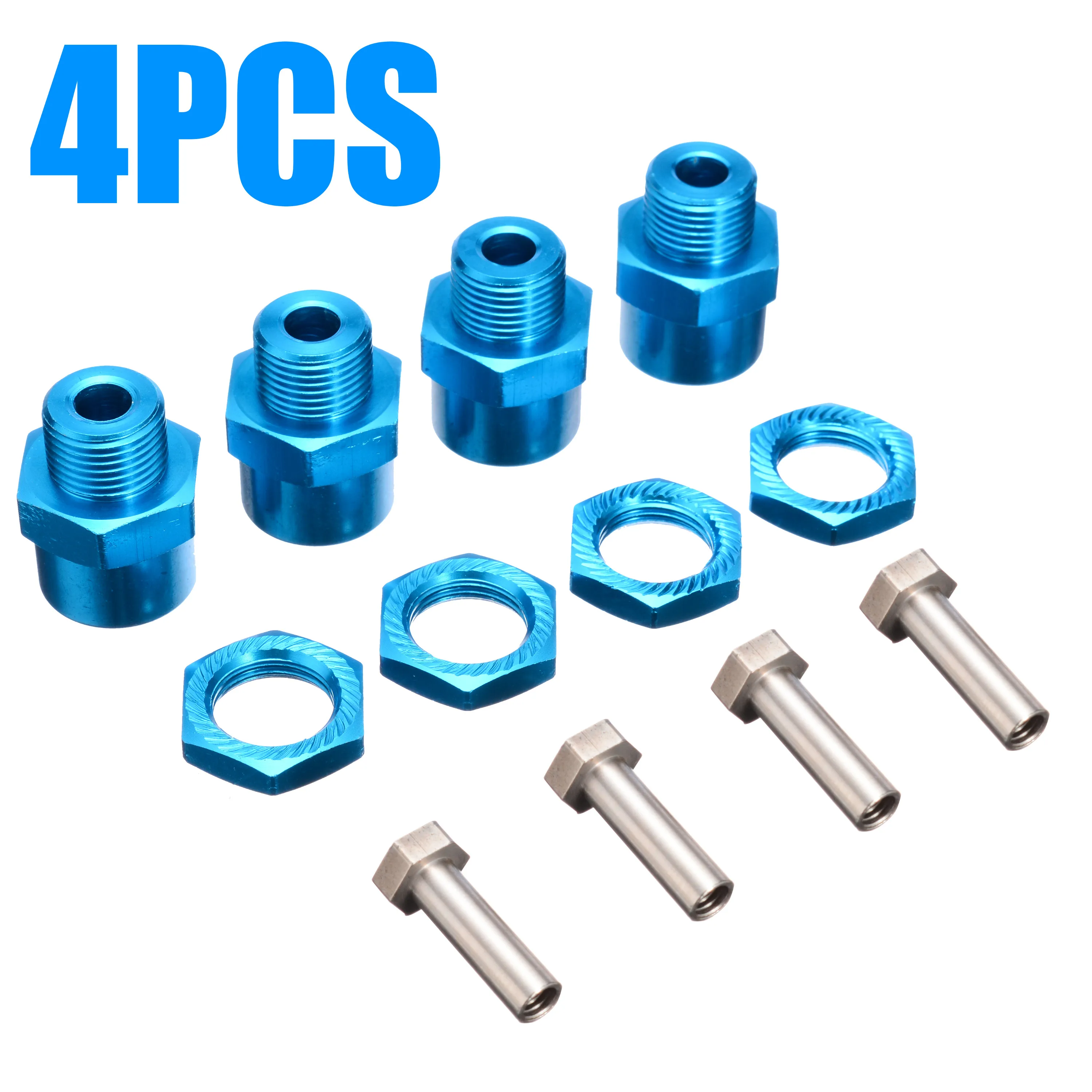 Yongfer RC Extension Wheel 12Pcs 1//10 to 1//8 RC Model Car Part Aluminum Alloy 12mm to 17mm Wheel Hub Adapter Coupling