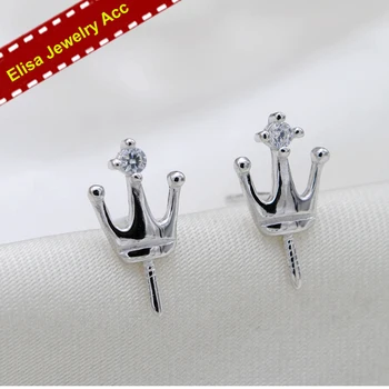 S925 Sterling Silver Crown Stud Earrings Findings Women DIY Pearl Earrings Settings Silver Colors 3Pairs/Lot
S925 Sterling Silver Crown Stud Earrings Findings Women DIY Pearl Earrings Settings Silver Colors 3Pairs/Lot