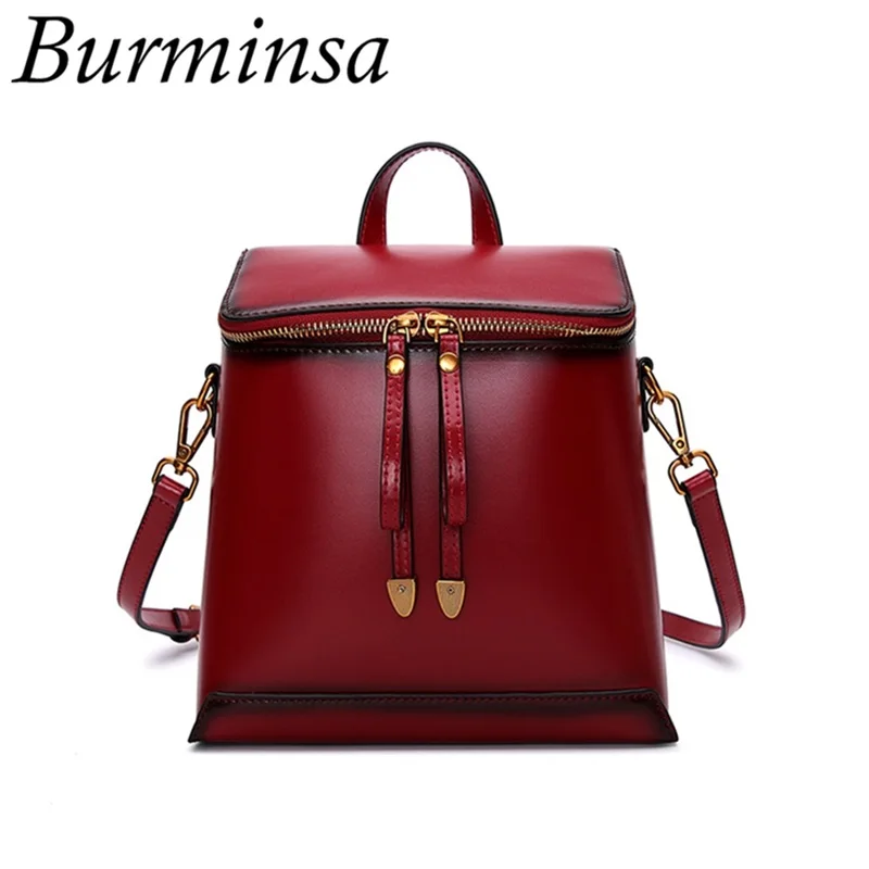 Burminsa Korean Style Cow Split Leather Backpack Cute Small Box Shape Multifunctional Teenage Girls Fashion Travel Bags NEW 2019
Burminsa Korean Style Cow Split Leather Backpack Cute Small Box Shape Multifunctional Teenage Girls Fashion Travel Bags NEW 2019