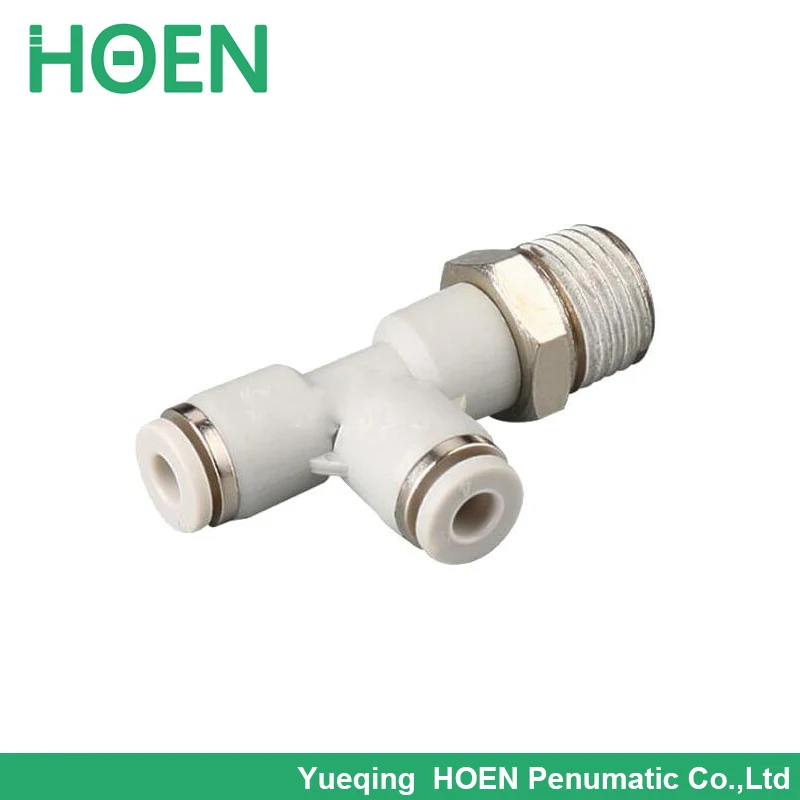 

PD4 03 4mm thread 3/8 joint 3 way pneumatic fitting Push In One touch tube quick pipe tee Quick Fitting PD4-03