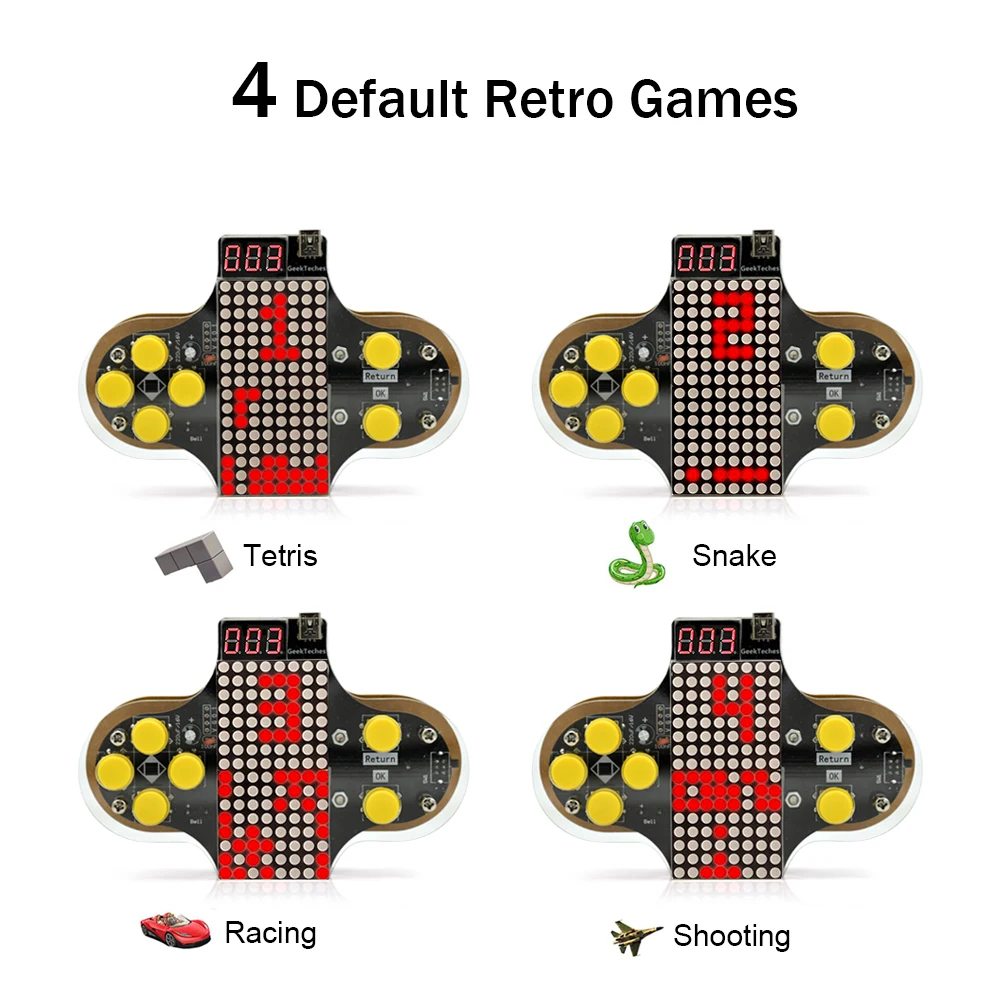 Upgraded Electronic DIY Game Console Kit V2 Soldering Practice Kit with Open Source Smart Power Supply usb or battery
Upgraded Electronic DIY Game Console Kit V2 Soldering Practice Kit with Open Source Smart Power Supply usb or battery