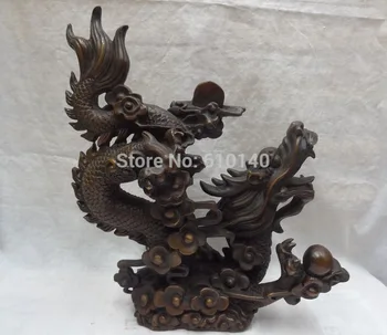 WBY 14" Chinese Bronze Animals Sculpture FengShui Put Wealth Myth Fly Dragon Statue
WBY 14" Chinese Bronze Animals Sculpture FengShui Put Wealth Myth Fly Dragon Statue