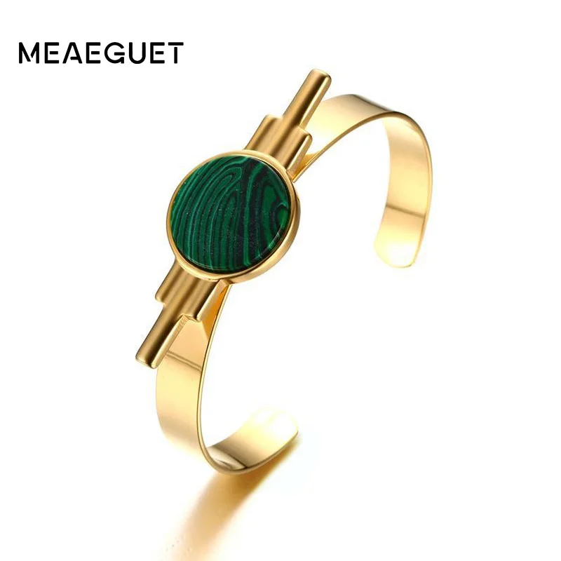 Meaeguet Gold-color Geometric Irregular Charm Bangle For Women Green Stone Open Bracelet Fashion Jewelry
Meaeguet Gold-color Geometric Irregular Charm Bangle For Women Green Stone Open Bracelet Fashion Jewelry