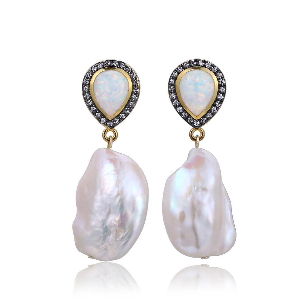 Irregular Shape Freshwater Pearl Earrings Gold Color 925 Sterling Silver Drop Earrings Water Drop/Round Opal Earrings For Women
Irregular Shape Freshwater Pearl Earrings Gold Color 925 Sterling Silver Drop Earrings Water Drop/Round Opal Earrings For Women