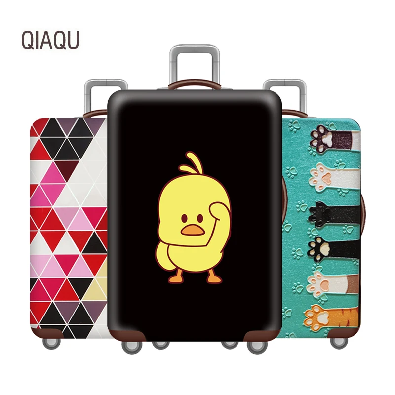 

QIAQU little yellow duck Elastic Luggage Protective Cover18-32inch Trolley Suitcase Protect Dust Bag Case Travel Accessorie