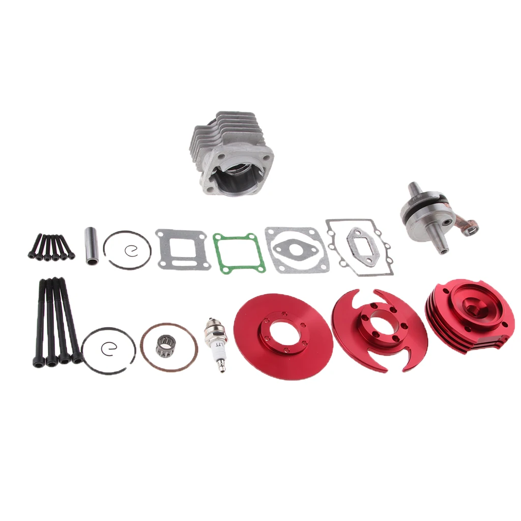 Engine Cylinder Head Crank Cover Big Bore Top End Kit for 50cc Mini Dirt Pocket Bike Part