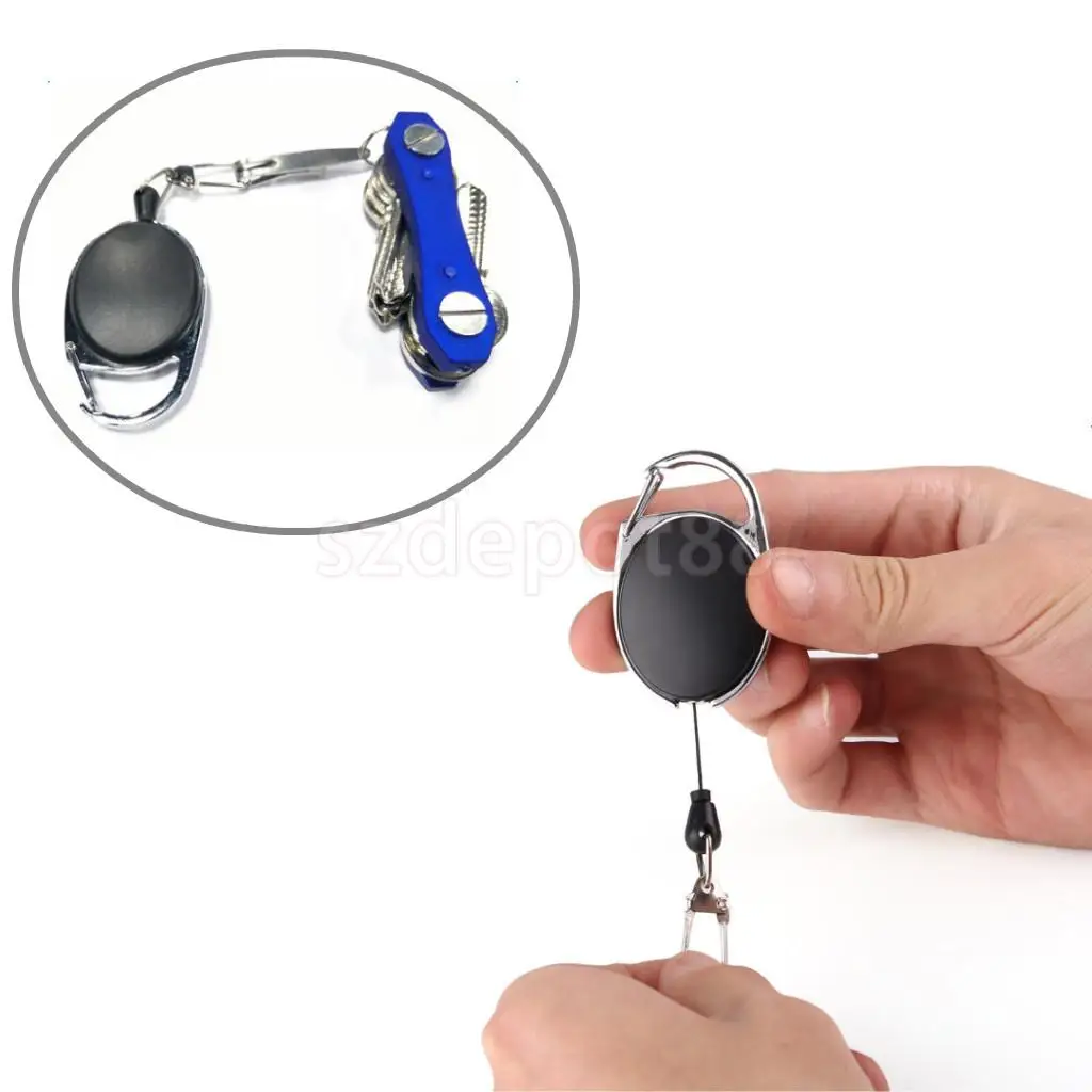 1pcs Recoil 60cm Extendable Metal Wire Key Holder Chain Ring Clip Pull Keyring Retractor - Black
1pcs Recoil 60cm Extendable Metal Wire Key Holder Chain Ring Clip Pull Keyring Retractor - Black