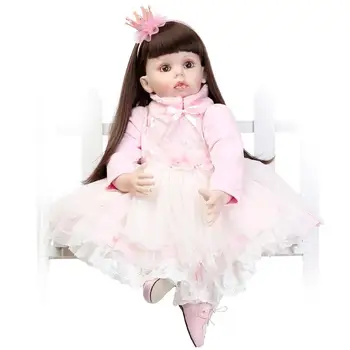 28inch reborn baby girl doll brown long hair silicone vinyl toddler doll with pink dress for clothing model girls gift toys
28inch reborn baby girl doll brown long hair silicone vinyl toddler doll with pink dress for clothing model girls gift toys