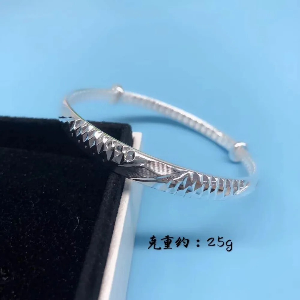 

JOOCHEER Sterling S999 silver Bangles 999 Bangle Written carving Engravin fashion trendy vintage ethnic active bracelet