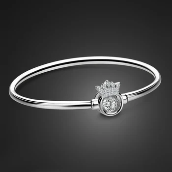 Flashing Zircon Bangle 100% 925 Sterling Silver Bracelet Girl Charm Jewelry Solid Silver Bracelet Crown Pendant Design bijoux
Flashing Zircon Bangle 100% 925 Sterling Silver Bracelet Girl Charm Jewelry Solid Silver Bracelet Crown Pendant Design bijoux
