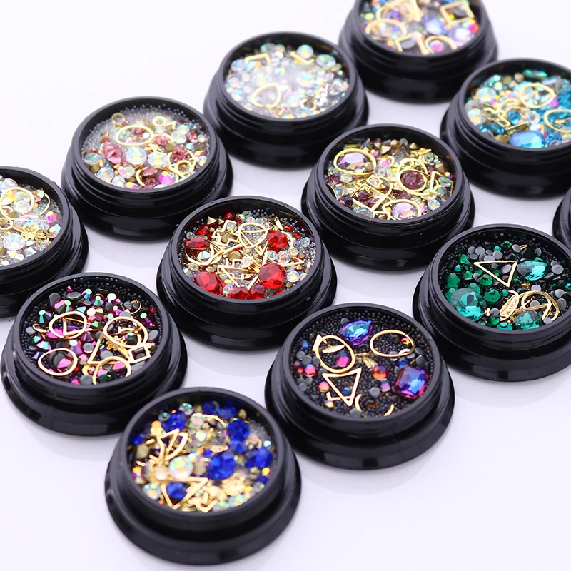 1 Box Flat Back Colorful 3D Nail Rhinestones Mixed Alloy Metal Frame DIY Art Nails Crystals Manicure Nail Art Decoration
1 Box Flat Back Colorful 3D Nail Rhinestones Mixed Alloy Metal Frame DIY Art Nails Crystals Manicure Nail Art Decoration