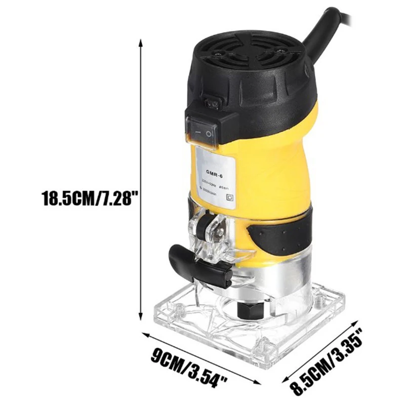 600W Woodworking Electric Trimmer Wood Milling Engraving Slotting Trimming Machine Hand Carving Machine Wood Router Us Plug
600W Woodworking Electric Trimmer Wood Milling Engraving Slotting Trimming Machine Hand Carving Machine Wood Router Us Plug