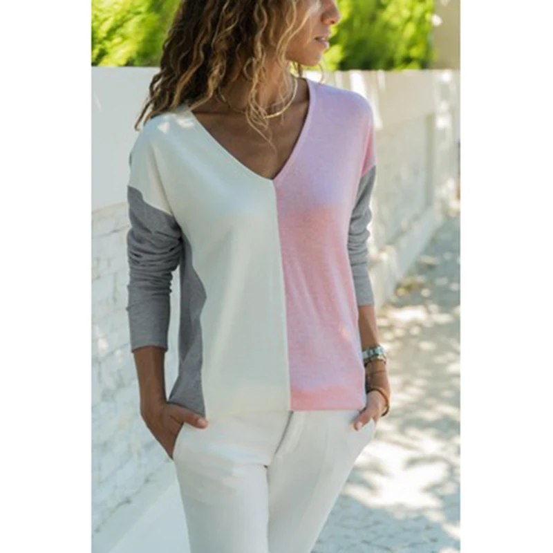 Spring Autumn Long Sleeve Blouse Ladies Tops Color Patchwork Womens Shirts Spliced Blouses Female Clothes SJ1150M
Spring Autumn Long Sleeve Blouse Ladies Tops Color Patchwork Womens Shirts Spliced Blouses Female Clothes SJ1150M