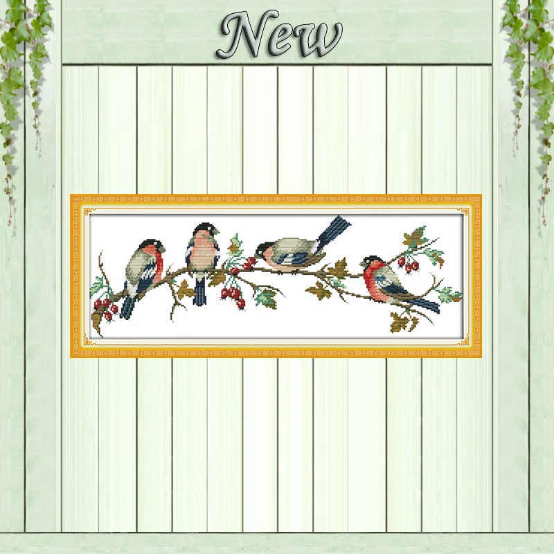 Bullfinches four birds Drawing painting,Counted printed on canvas DMC 14CT 11CT DIY Cross Stitch Needlework kits Embroidery Sets
Bullfinches four birds Drawing painting,Counted printed on canvas DMC 14CT 11CT DIY Cross Stitch Needlework kits Embroidery Sets