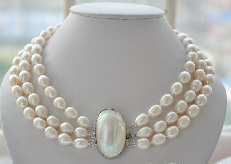 Free shipping >>>>>z5218 3strands 12mm rice white Freshwater cultured pearl necklace mabe 19inch
Free shipping >>>>>z5218 3strands 12mm rice white Freshwater cultured pearl necklace mabe 19inch