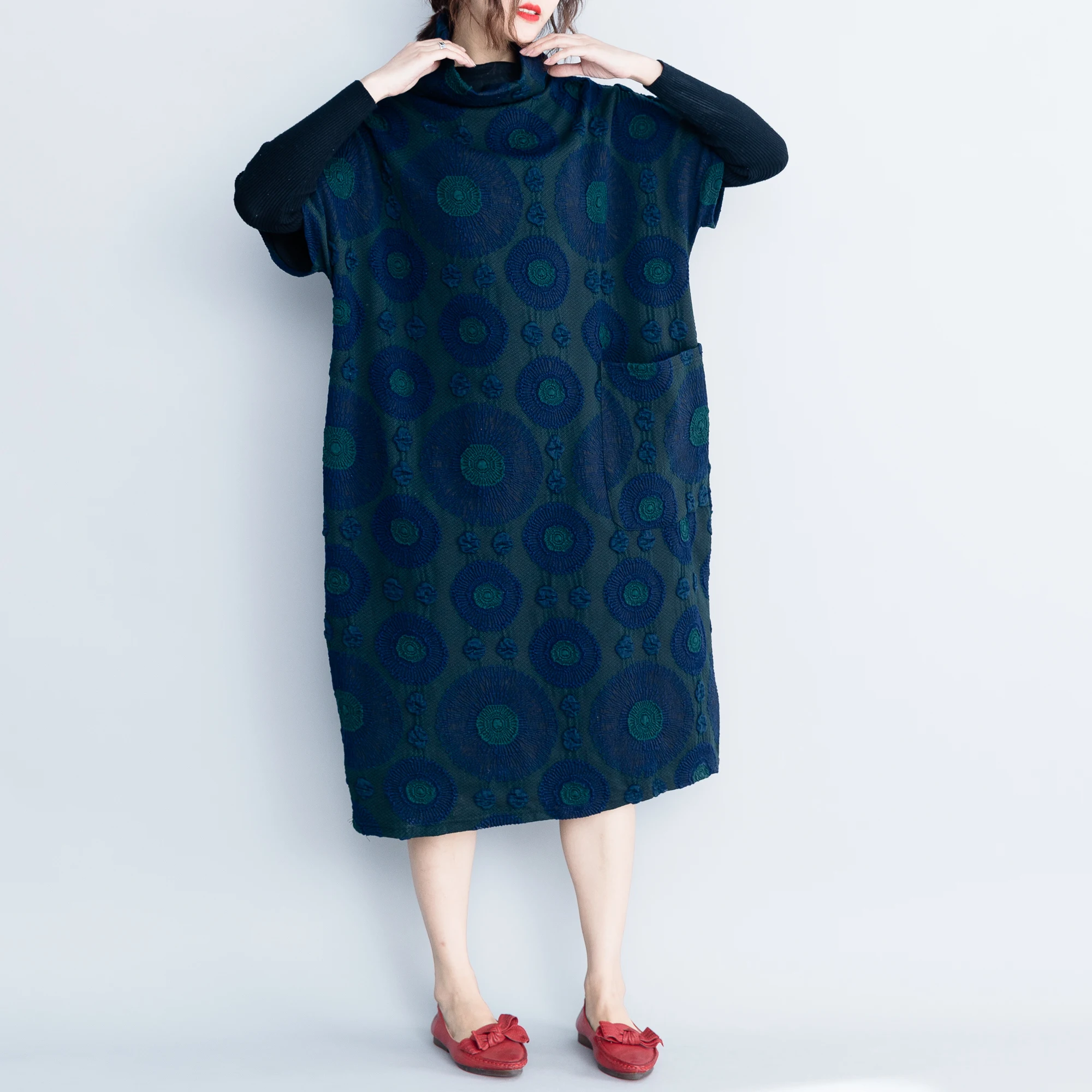 P Ammy Literary large size Ladies jacquard long dress women clothes Fashion Turtleneck Plus thick Cotton Long dress
P Ammy Literary large size Ladies jacquard long dress women clothes Fashion Turtleneck Plus thick Cotton Long dress