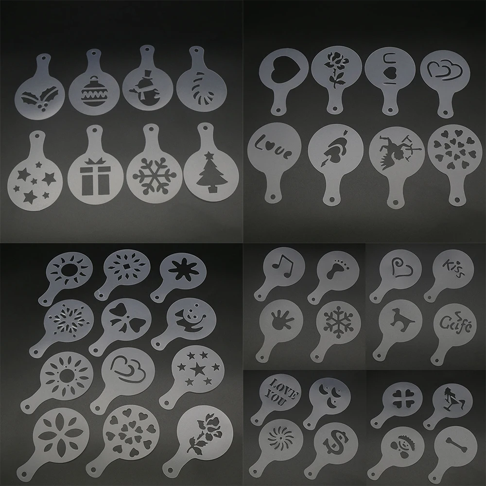 8/12/16pcs/set Cake Stencils Christmas Valentines Day Plastic Xmas Cake Cappuccino Stencils Decoration Coffee Template Mold
8/12/16pcs/set Cake Stencils Christmas Valentines Day Plastic Xmas Cake Cappuccino Stencils Decoration Coffee Template Mold