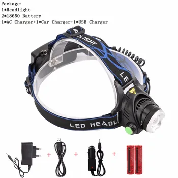 

3 Mode 5000LM XM-L T6 Led Headlamp Zoomable Headlight Waterproof Head Torch flashlight Head lamp Fishing Hunting Light