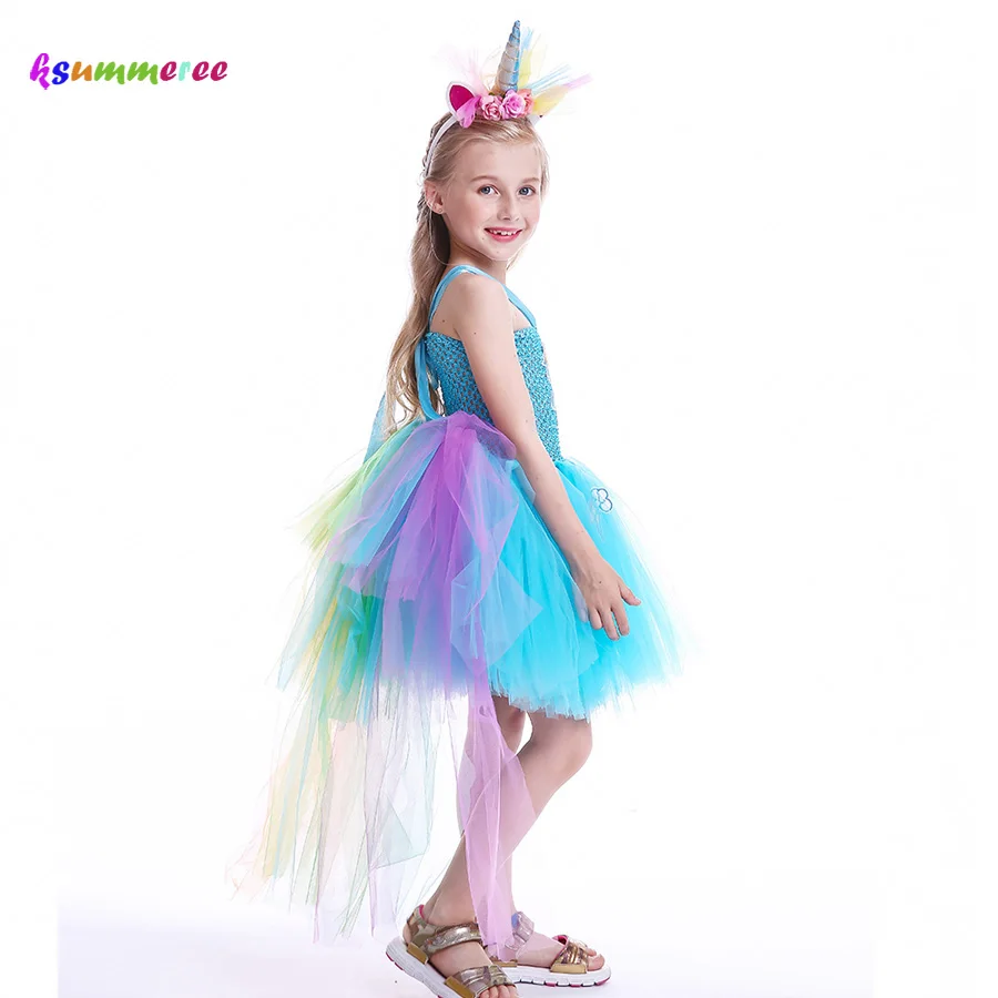 PINK UNICORN TUTU COSTUME Kids Teens Fancy Skirt Dress Halloween Dash Pony