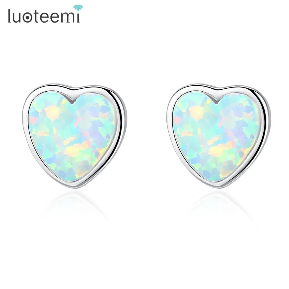 LUOTEEMI Lovely 925 Sterling Silver Heart Stud Earrings for Women Girls Dating Wedding Small Opal Jewelry Brincos Christmas Gift
LUOTEEMI Lovely 925 Sterling Silver Heart Stud Earrings for Women Girls Dating Wedding Small Opal Jewelry Brincos Christmas Gift