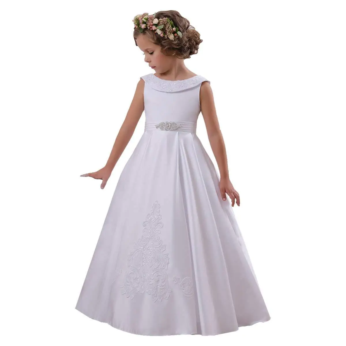 Elegant O-Neck Flower Girl Dress Kids Dress Sleeveless A-Line Stain Party for Girls 2-14 Year Old communion dresses
Elegant O-Neck Flower Girl Dress Kids Dress Sleeveless A-Line Stain Party for Girls 2-14 Year Old communion dresses