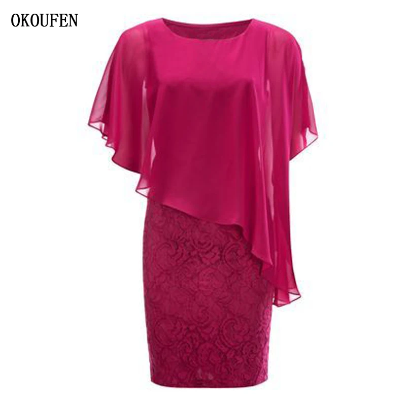 Mother Of The Bride/Groom Dresses 2023 Fuchsia Capelet Knee Length Short Lace Chiffon Summer kurti vestidos de madrinha farsali
Mother Of The Bride/Groom Dresses 2023 Fuchsia Capelet Knee Length Short Lace Chiffon Summer kurti vestidos de madrinha farsali