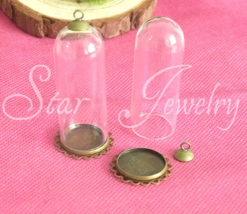 100pcs 18*50mm bell shape clear glass bubble vial &bronze flat tray&brozne top connector for DIY pendant materials
100pcs 18*50mm bell shape clear glass bubble vial &bronze flat tray&brozne top connector for DIY pendant materials