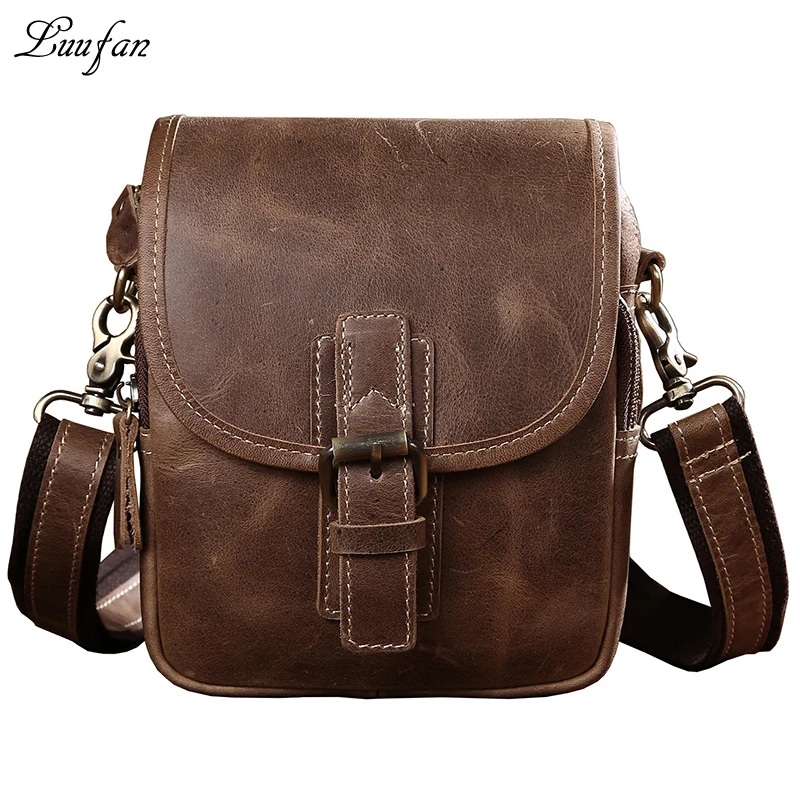 Men's genuine leather waist bag 2 use cow leather small messenger bag cowhide fanny waist pack Real leather shoulder bag Brown
Men's genuine leather waist bag 2 use cow leather small messenger bag cowhide fanny waist pack Real leather shoulder bag Brown