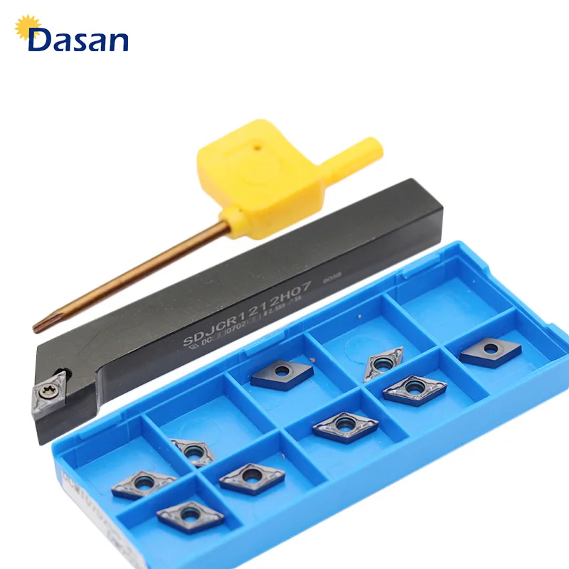 1PC SDJCR1010H07 SDJCR1212H07 SDJCR1616H07 and DCMT070204 Carbide Inserts CNC Lathe Turning Tool Holder Set
1PC SDJCR1010H07 SDJCR1212H07 SDJCR1616H07 and DCMT070204 Carbide Inserts CNC Lathe Turning Tool Holder Set