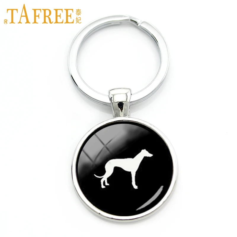 Image Greyhound Dog key chain cute pet dog profile silhouette art keychain best friends personalized lovely dog lovers gifts KC413