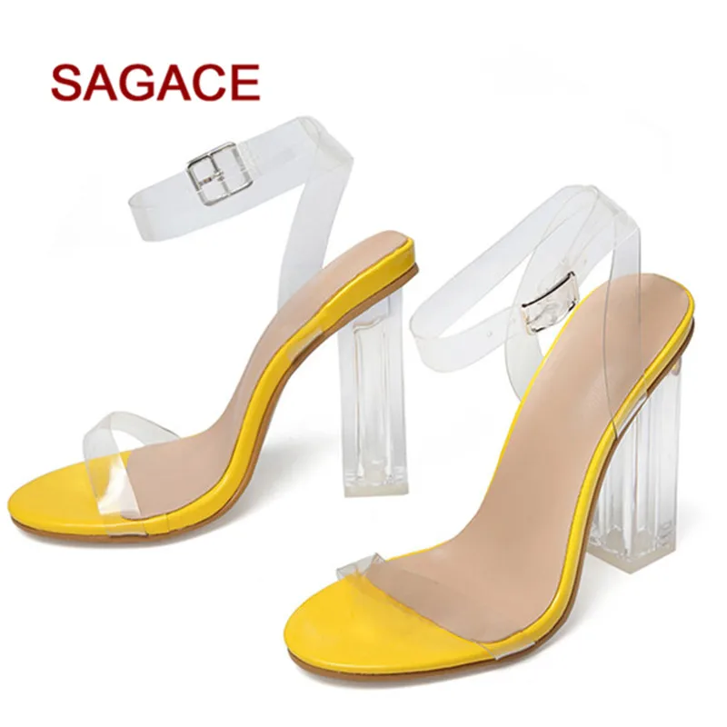 Summer PVC Transparent Sandals Shoes Yellow Women High Heel Shoes Buckle Strap Fashion Shoes Sandalias Mujer 2019
Summer PVC Transparent Sandals Shoes Yellow Women High Heel Shoes Buckle Strap Fashion Shoes Sandalias Mujer 2019