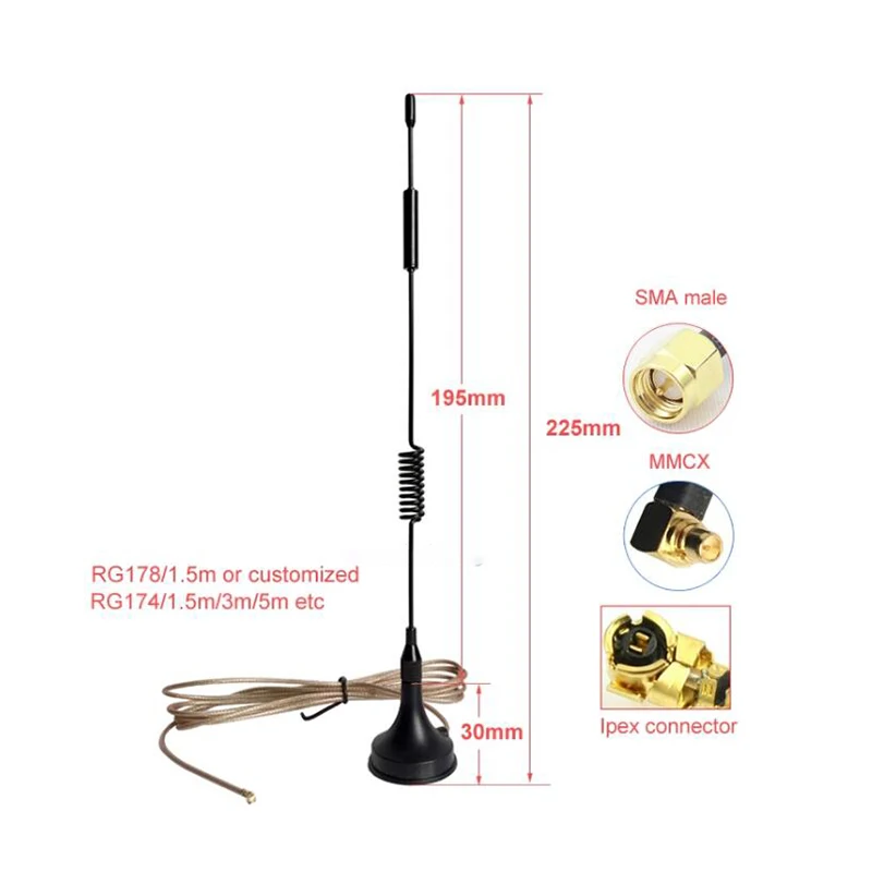 Communication antenna 1PCS 3g lte gsm 2.4g 12dbi omnidirectional antenna RG178 cable 1. 5 meter feeder ipex port
Communication antenna 1PCS 3g lte gsm 2.4g 12dbi omnidirectional antenna RG178 cable 1. 5 meter feeder ipex port