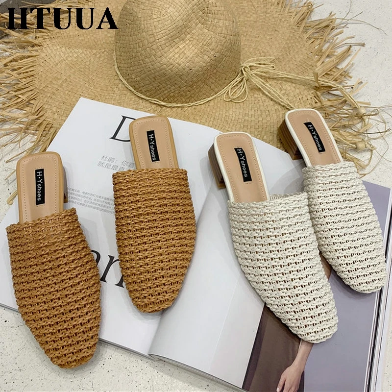 HTUUA 2019 Spring Summer Slip On Slippers Women Hollow Straw Weave Mules Shoes Heel Slides Casual Beach Flip Flops Sandals S2740
HTUUA 2019 Spring Summer Slip On Slippers Women Hollow Straw Weave Mules Shoes Heel Slides Casual Beach Flip Flops Sandals S2740