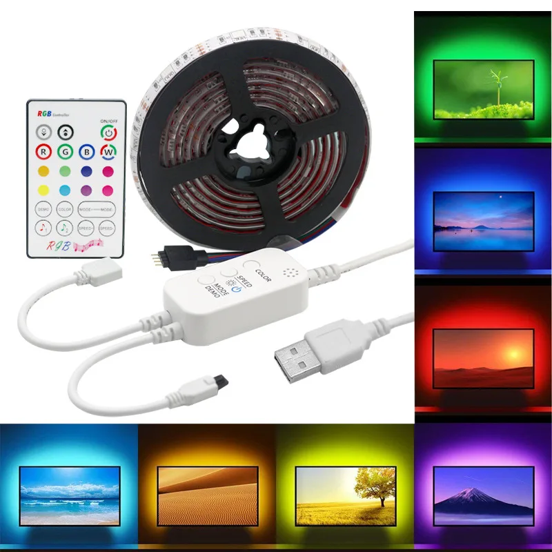 USB LED Strip with RF Remote Music controller IP20/IP65 Flexible Strip Light 5050 RGB TV Background Lightgting
USB LED Strip with RF Remote Music controller IP20/IP65 Flexible Strip Light 5050 RGB TV Background Lightgting