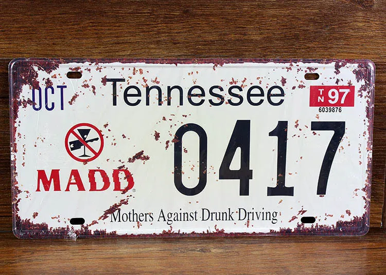 UA-CP-00187 NEW metal vintage tin signs License car plates number" TENNESSEE 0417 " pub wall art craft home decor 30*15 CM
UA-CP-00187 NEW metal vintage tin signs License car plates number" TENNESSEE 0417 " pub wall art craft home decor 30*15 CM