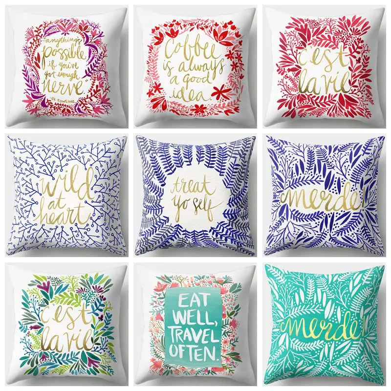 Nordic Style Colorful Cushion Cover Pink Letter Tropical Leaf Green Leaves Cotton Linen Pillow Case Home Decor
Nordic Style Colorful Cushion Cover Pink Letter Tropical Leaf Green Leaves Cotton Linen Pillow Case Home Decor