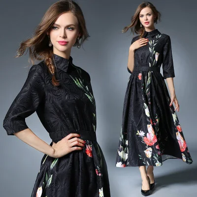 New Autumn Winter British Style Women Black Print Big Swing Long Dress Fashion Christmas New Year Party Dresses Big Size
New Autumn Winter British Style Women Black Print Big Swing Long Dress Fashion Christmas New Year Party Dresses Big Size