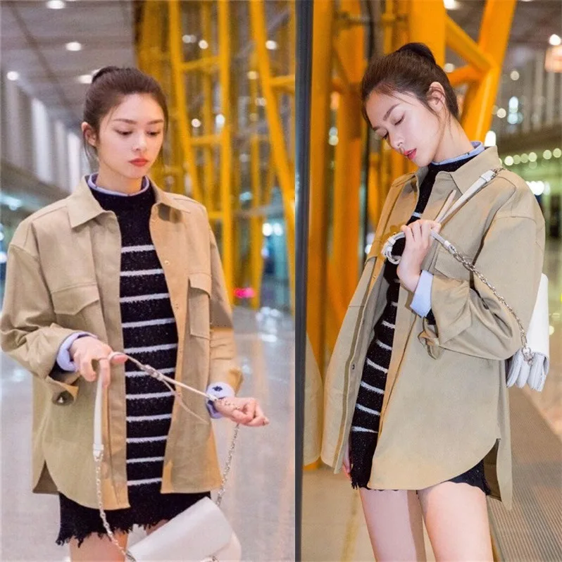 Rocket 101 Fujingxing Star's New Korean Leisure Handsome Long Sleeve Workwear Shirt In Early Spring of 2019 Women Blouses
Rocket 101 Fujingxing Star's New Korean Leisure Handsome Long Sleeve Workwear Shirt In Early Spring of 2019 Women Blouses