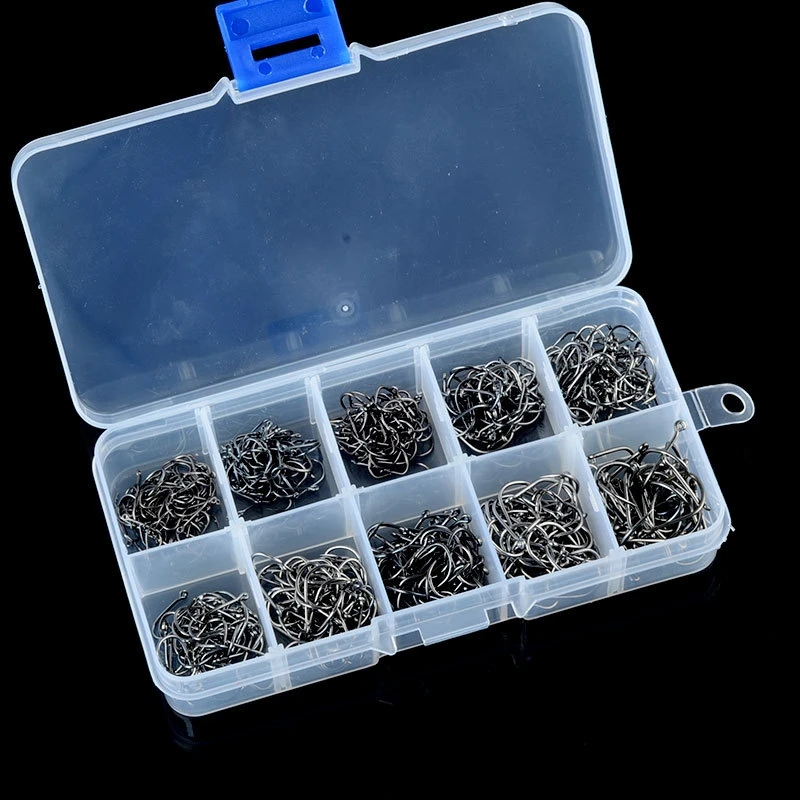High quality black Fishing Hooks (500Pcs/box) Size #3-12 High Carbon Steel Boxed Circle Fishing Hooks
High quality black Fishing Hooks (500Pcs/box) Size #3-12 High Carbon Steel Boxed Circle Fishing Hooks