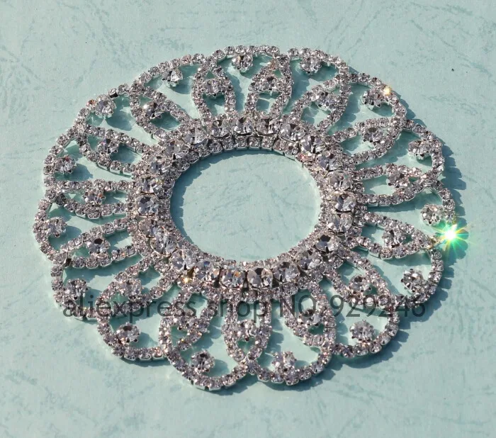 free shipping 1pc/lot 10.5cm round flower crystal applique rhinestone trims for bridal wedding headdress party bag decoration
free shipping 1pc/lot 10.5cm round flower crystal applique rhinestone trims for bridal wedding headdress party bag decoration