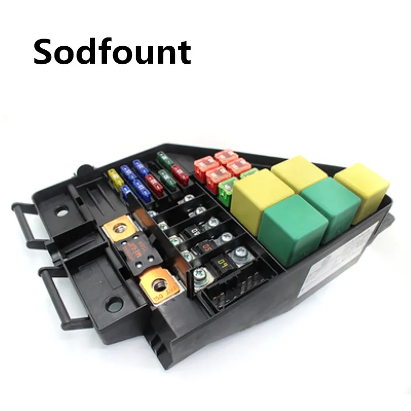 1set Engine compartment fuse box assembly 6pcs fuse bases 11pcs relays wiht 9pcs fuse
1set Engine compartment fuse box assembly 6pcs fuse bases 11pcs relays wiht 9pcs fuse